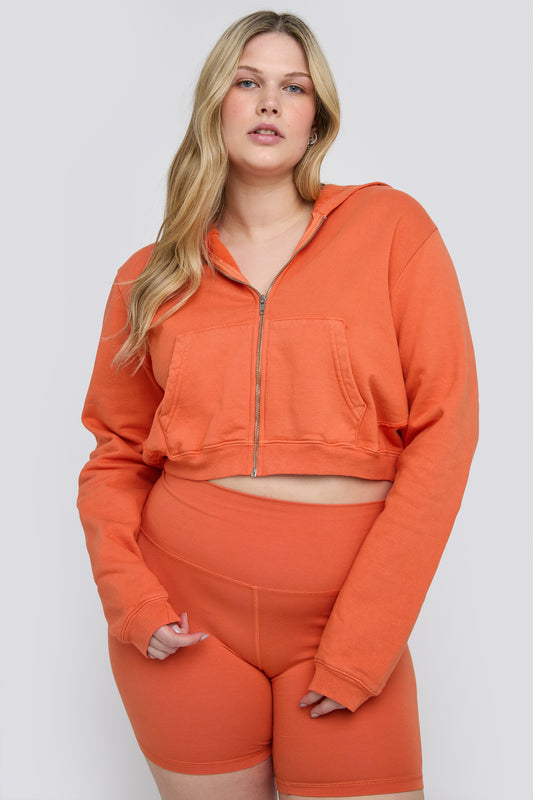 the crop zip up hoodie