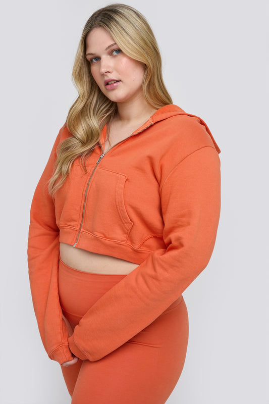 the crop zip up hoodie