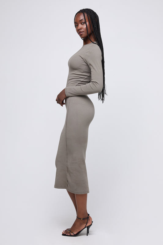 the crewneck maxi dress