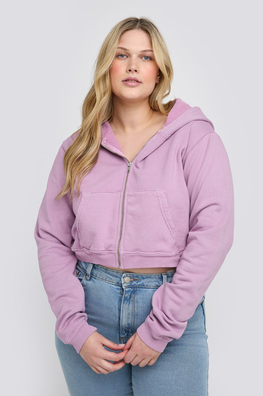 the crop zip up hoodie